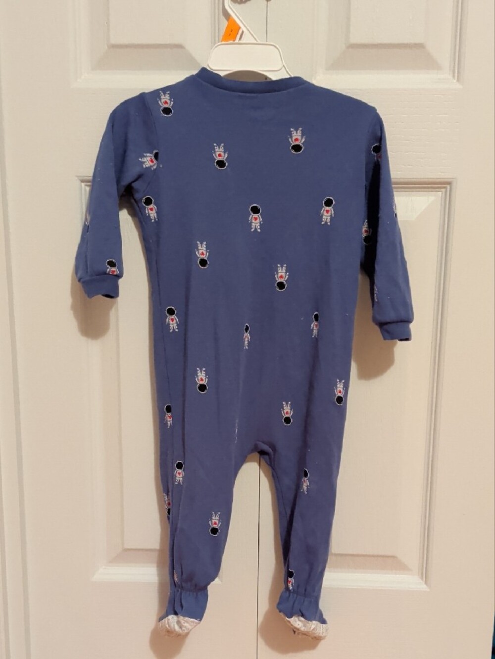 Pekkle Navy Astronaut Print Footed One-Piece - Picture 3 of 3
